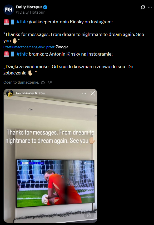 Antonin Kinsky ZABRAŁ GŁOS po fatalnym występie z Atletico w LM!