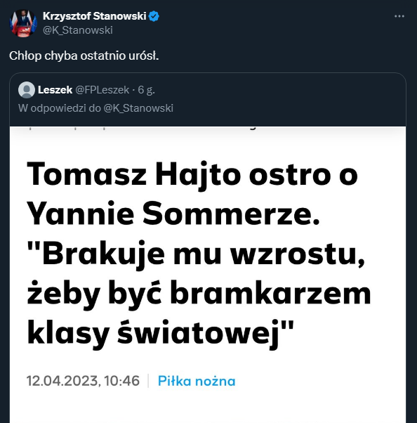 PAMIĘTNE słowa Tomasza Hajty o Yannie Sommerze... xD