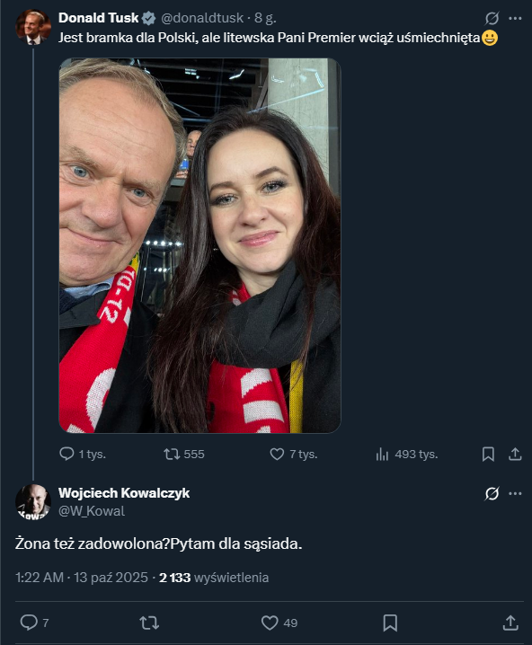 Komentarz ''Kowala'' pod wpisem Donalda Tuska...