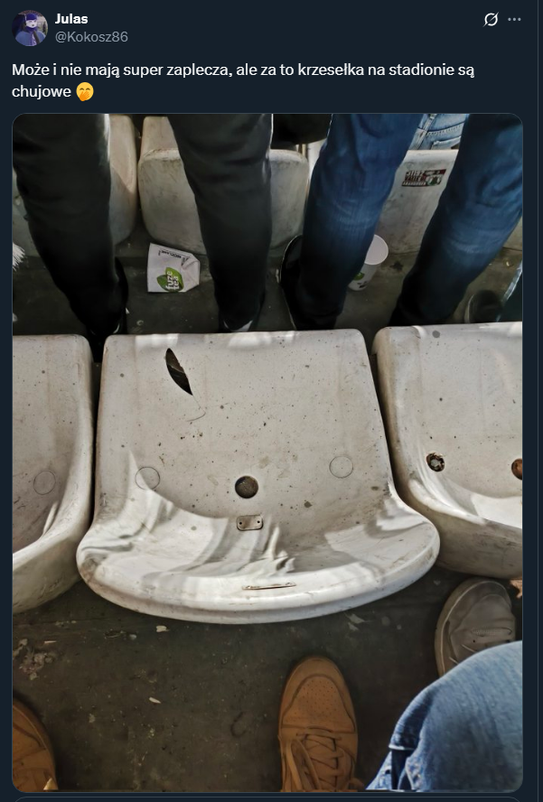 Tak wyglądają krzesełka na stadionie Rayo Vallecano... :D