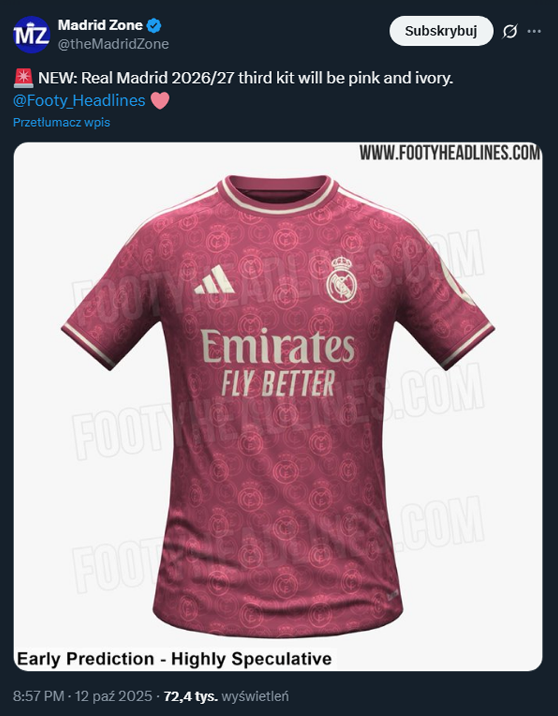 Tak mają wyglądać trzecie stroje Realu Madryt!