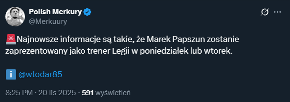 Wiadomo już, kiedy Marek Papszun zostanie zaprezentowany w Legii!