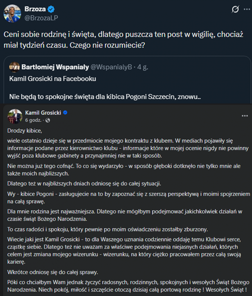 WPIS na Facebooku Kamila Grosickiego w Wigilię!
