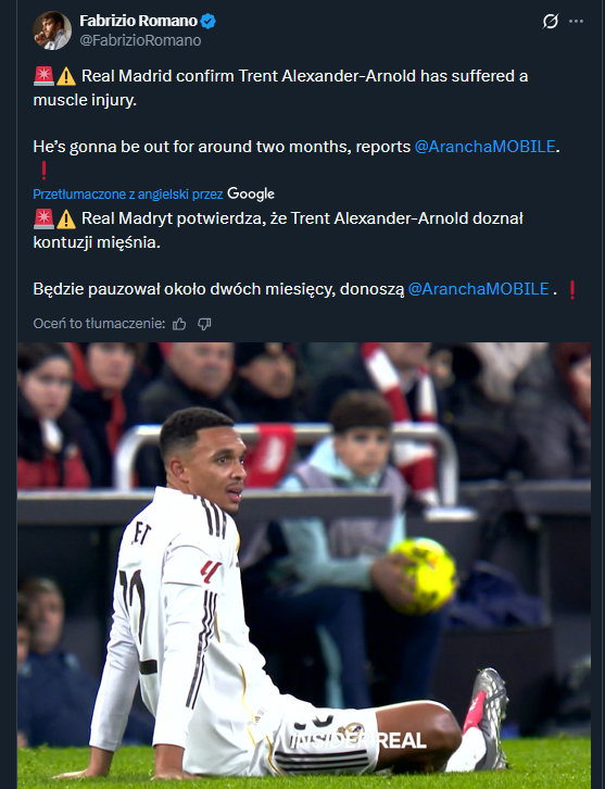 KONTUZJA w Realu Madryt! Podstawowy gracz wypada na 2 miesiące!