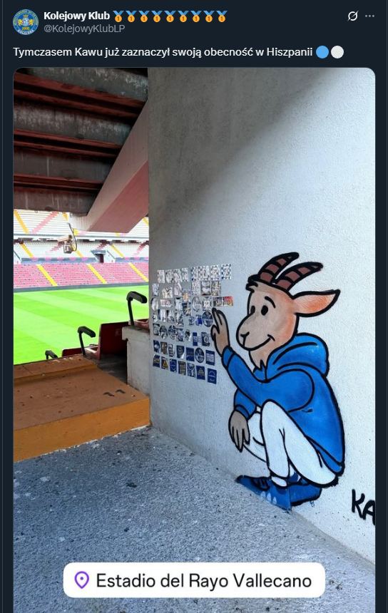 Kawu wpadł na stadion Rayo i... NAMALOWAŁ KOZIOŁKA!