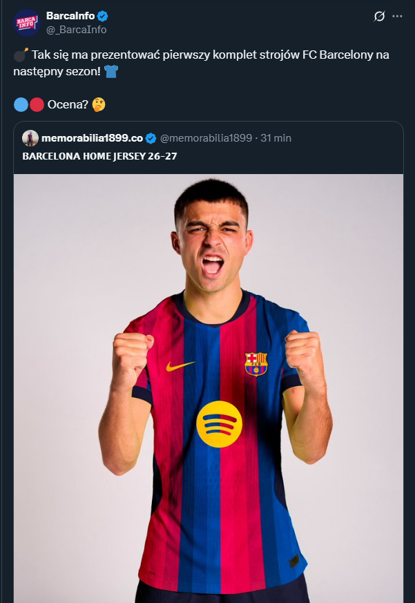 Tak mają wyglądać pierwsze koszulki Barcelony na przyszły sezon!