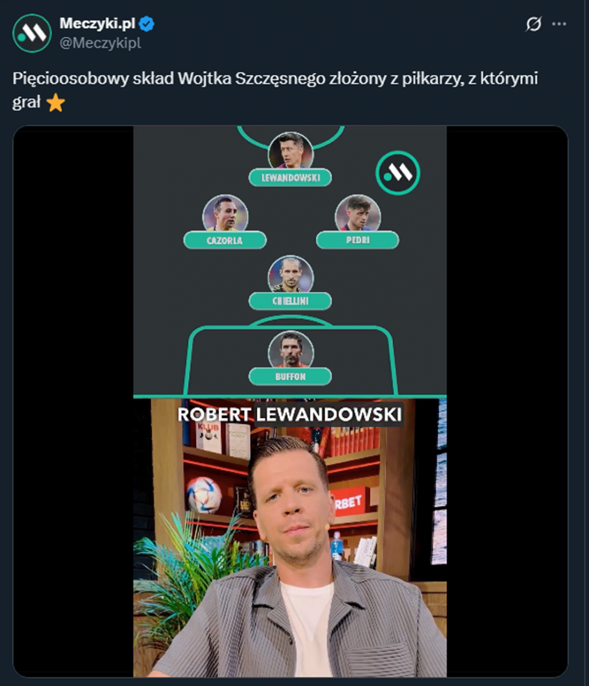Szczęsny wybrał swój 5-OSOBOWY skład z piłkarzy, z którymi grał!