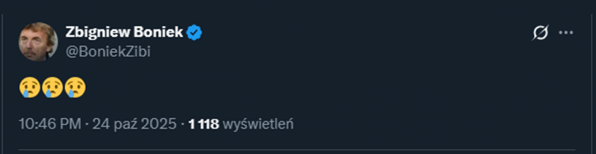 TWEET Zbigniewa Bońka po porażce Widzewa z Motorem