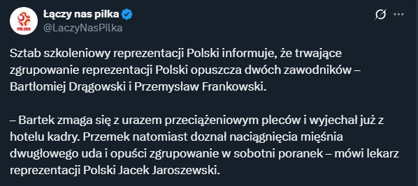 DWÓCH ZAWODNIKÓW opuszcza zgrupowanie reprezentacji Polski!