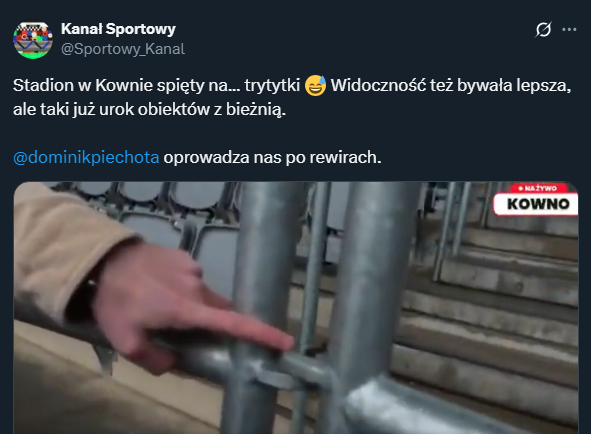 Stadion w Kownie spięty na... trytytki! XD