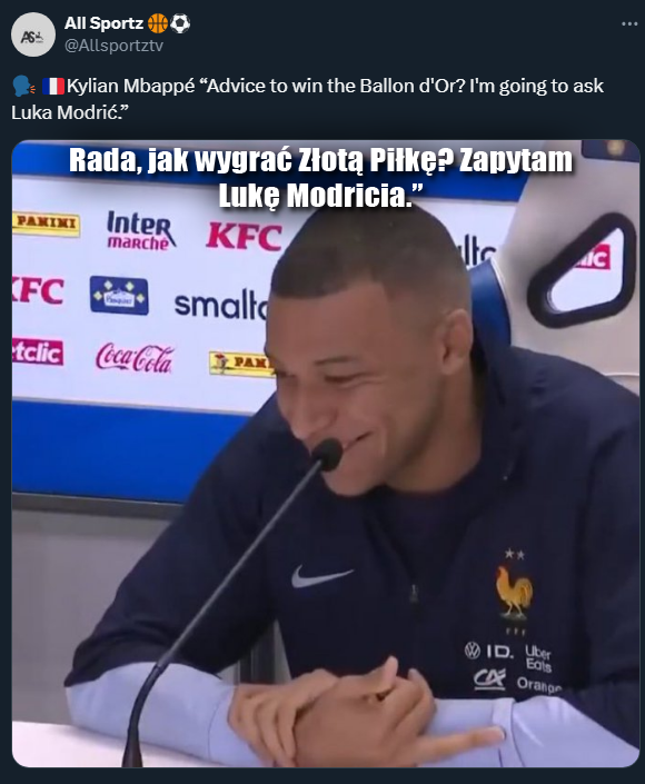 ODPOWIEDŹ Kyliana Mbappe na pytanie o Złotą Piłkę... :D