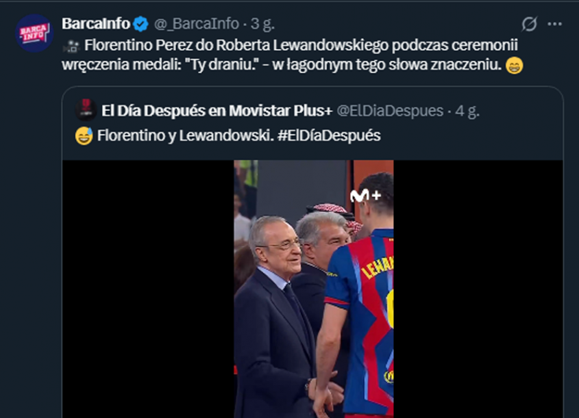 TO POWIEDZIAŁ Perez do Lewandowskiego po finale... :D