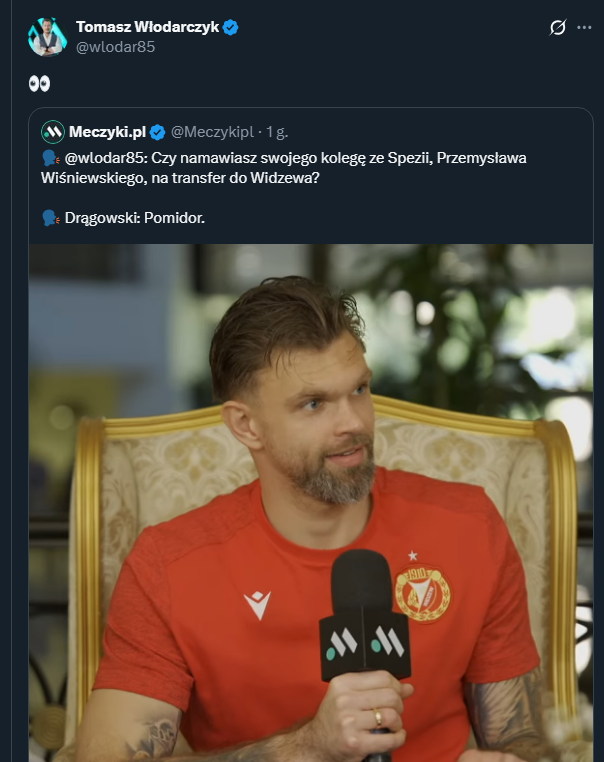 Kolejny reprezentant Polski w Widzewie? Reakcja Drągowskiego sugeruje...