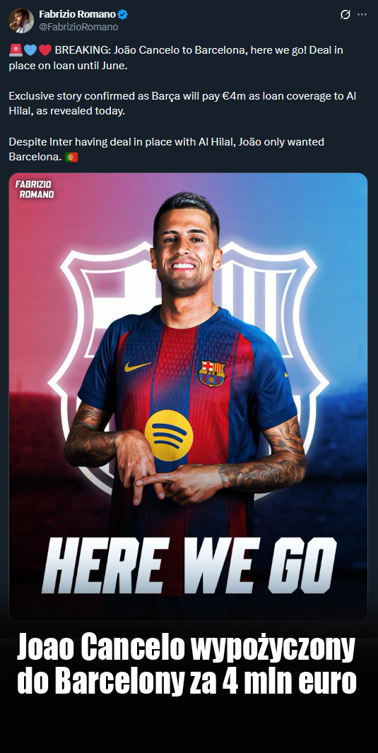 HERE WE GO! Pierwszy zimowy transfer Barcelony!