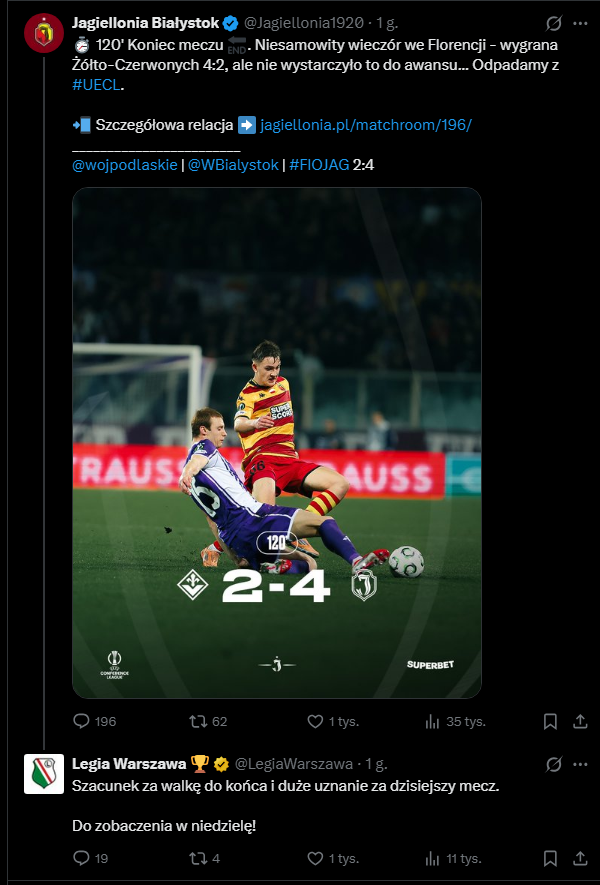 KOMENTARZ Legii Warszawa pod postem pomeczowym Jagiellonii!