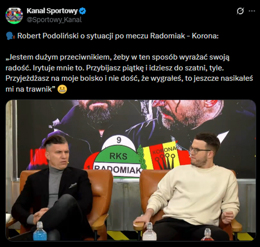 ABSURDALNE słowa Roberta Podolińskiego nt. sytuacji po meczu Radomiak - Korona