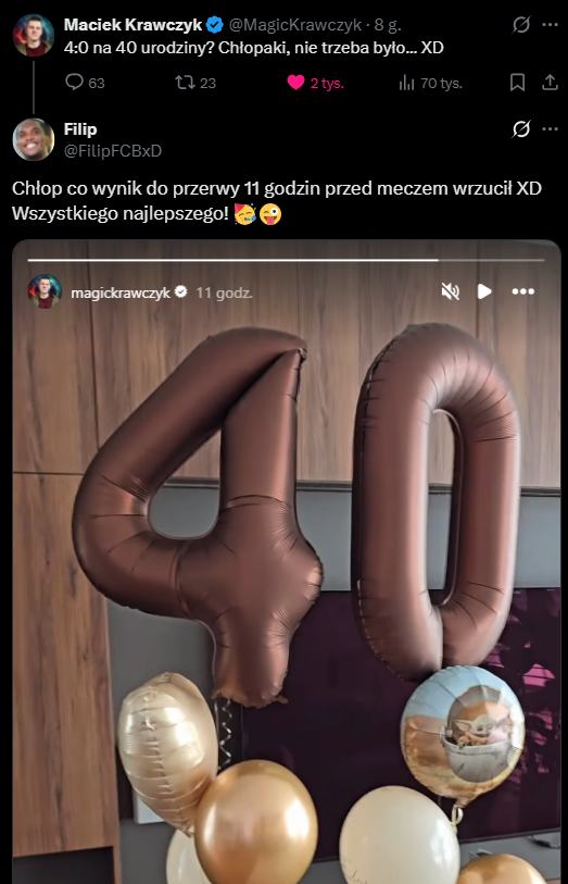 Maciek Krawczyk wrzuca wynik Barcelony z Atletico 11 godzin przed meczem XD