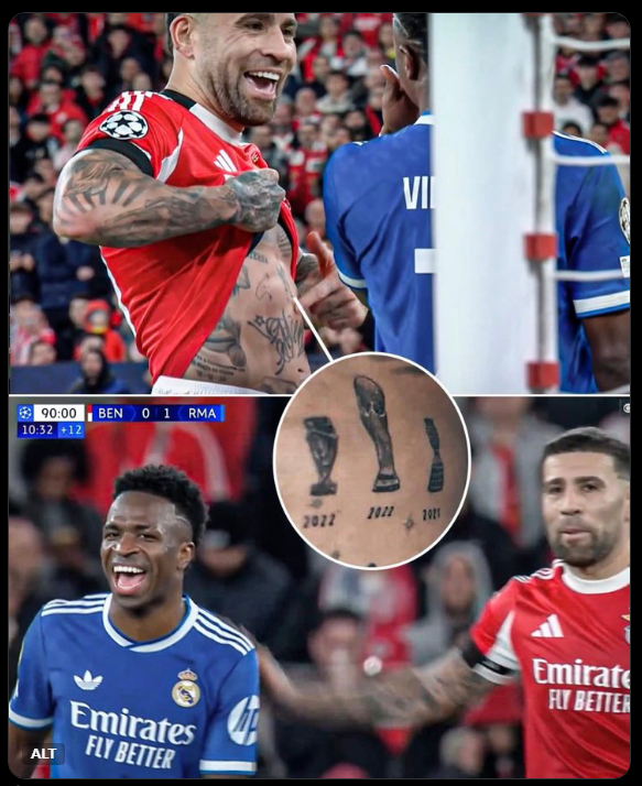 TE TATUAŻE Otamendi pokazywał Viniciusowi