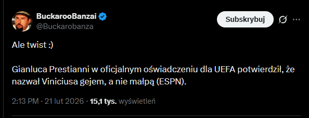 Prestianni złożył wyjaśnienia przed UEFA! Tak nazwał Viniciusa...