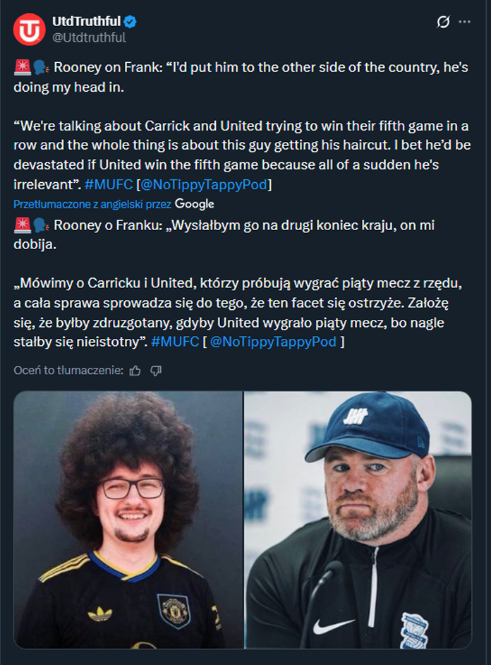 Wayne Rooney KRYTYCZNIE o chłopaku, który prowadzi challenge z zapuszczaniem włosów...