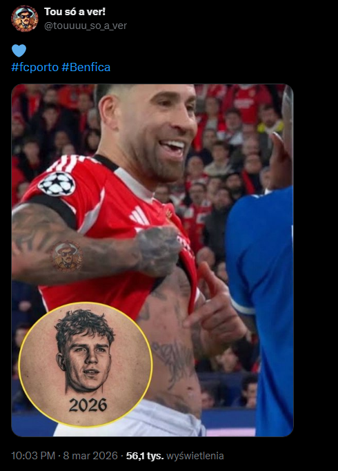 Nowy tatuaż Otamendiego po starciu z Oskarem Pietuszewskim... xD