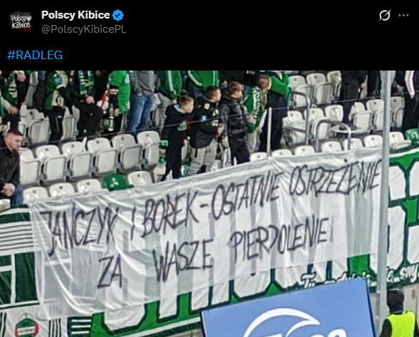 TRANSPARENT kibiców Radomiaka w stronę Mateusza Borka!