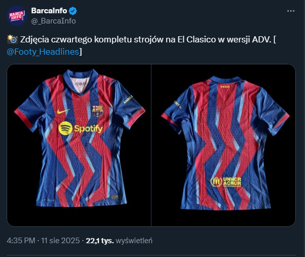 KOSZULKA Barcelony na El Clasico w tym sezonie!