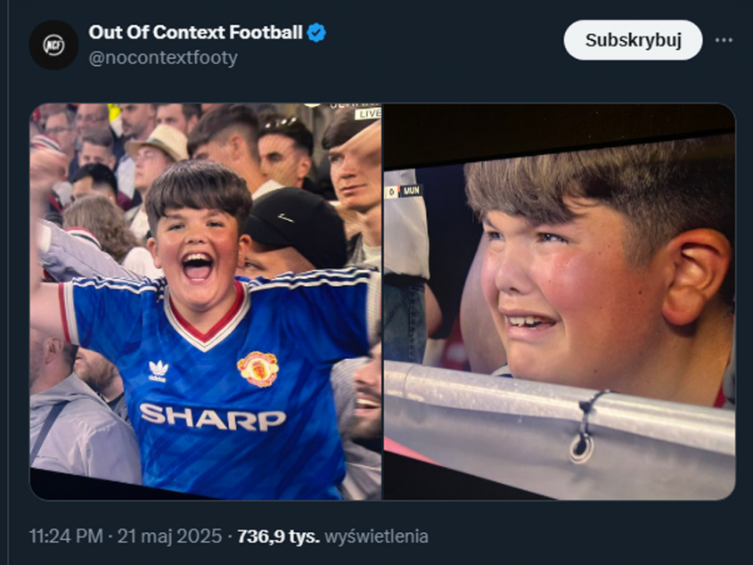REALIZATOR pokazał jak zmienił się wyraz twarzy kibica Manchesteru United... :D