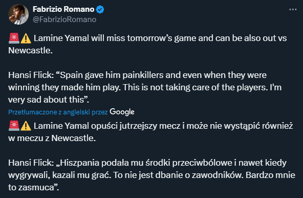 ZŁE wieści ws. Lamine Yamala! Hansi Flick wściekły na reprezentacje Hiszpanii...