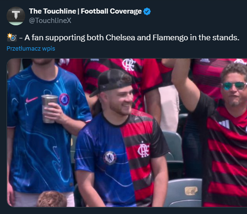 Koszulka kibica na meczu Chelsea Flamengo... xD