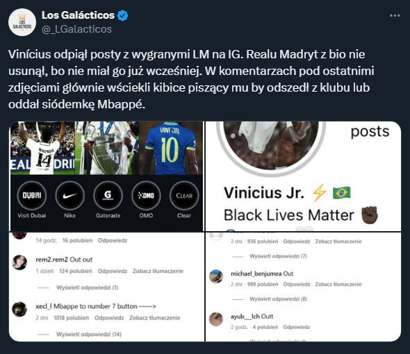MOCNE komentarze kibiców Realu pod postami Viniciusa!