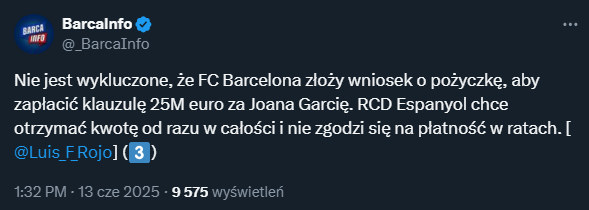 HlT! Barcelona może złożyć wniosek o pożyczkę, żeby zrealizować transfer... xD