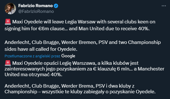 OYEDELE ODEJDZIE Z LEGII! 6 MLN EURO NA STOLE!