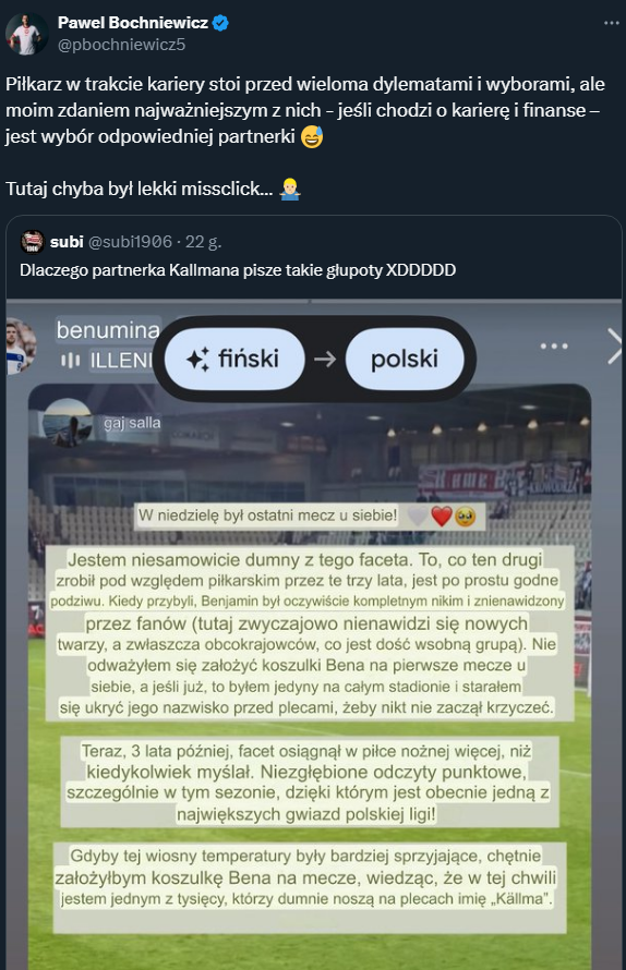 Tak Paweł Bochniewicz podsumował dziwne słowa dziewczyny gwiazdora Ekstraklasy!