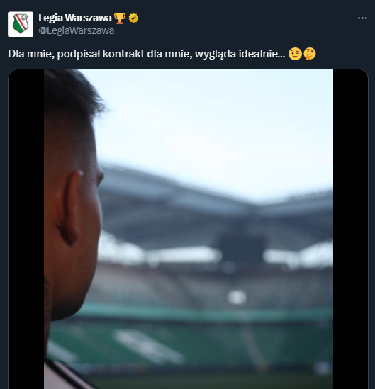 W taki sposób Legia Warszawa ogłosiła nowego zawodnika... xD