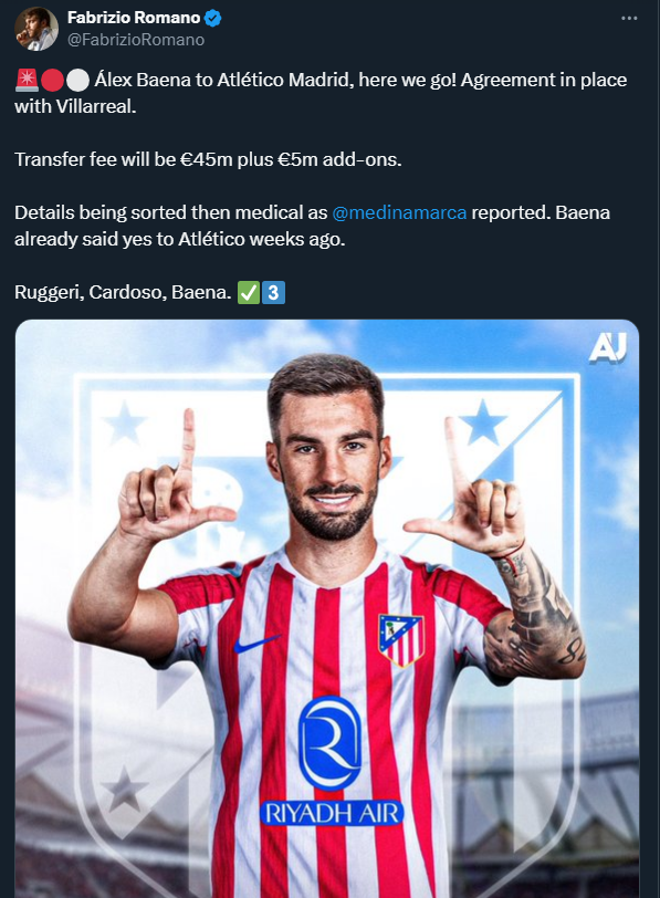 HERE WE GO! Atletico Madryt ściąga zawodnika za 50 mln euro!