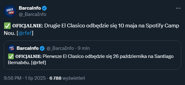 Znamy daty El Clasico w sezonie 2025/26 LaLiga!