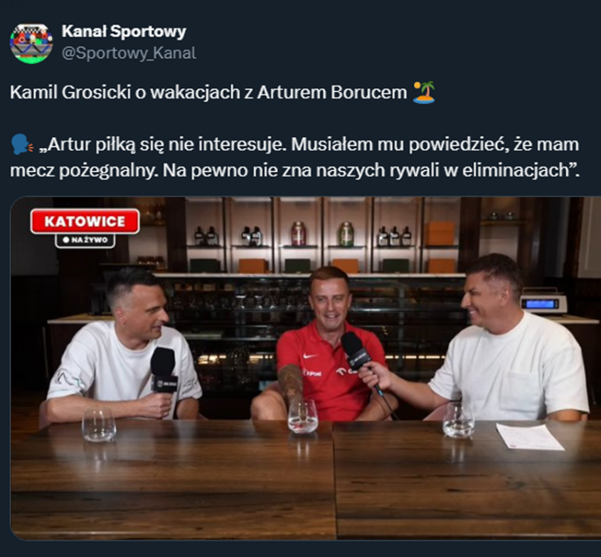 Kamil Grosicki o aktualnej wiedzy piłkarskiej Artura Boruca... xD