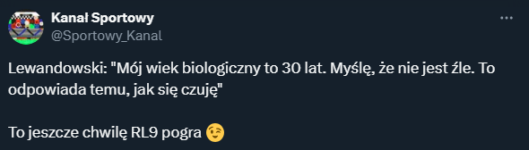 Robert Lewandowski o swoim aktualnym wieku biologicznym!