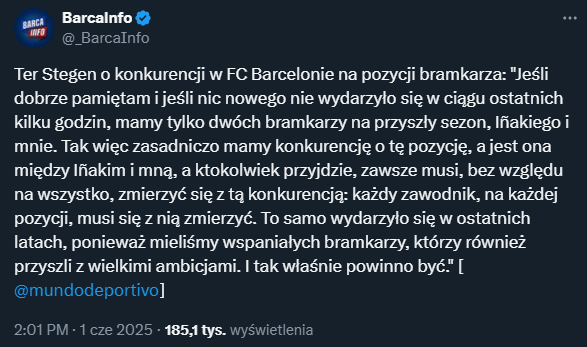ZASKAKUJĄCE słowa Ter Stegena nt. bramkarzy Barcelony...
