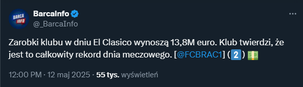 REKORDOWE zarobki Barcelony z dnia meczowego!
