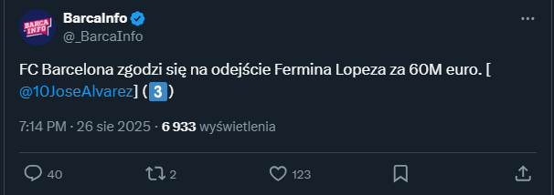 Barcelona WYCENIAŁA Fermina Lopeza!