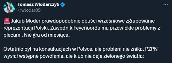 ZŁE WIEŚCI ws. Jakuba Modera...