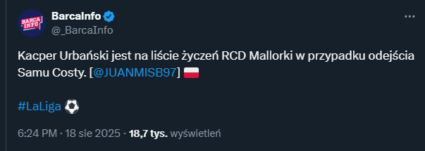 Kacper Urbański NA LIŚCIE ŻYCZEŃ klubu z LaLiga!