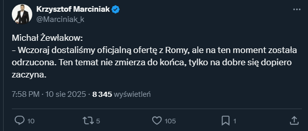 Legia Warszawa ODRZUCIŁA ofertę Romy za Jana Ziółkowskiego!