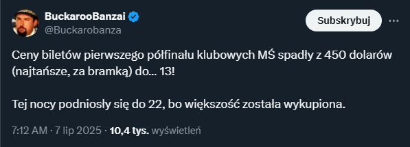 OLBRZYMIA obniżka cen biletów na półfinałowy mecz KMŚ!