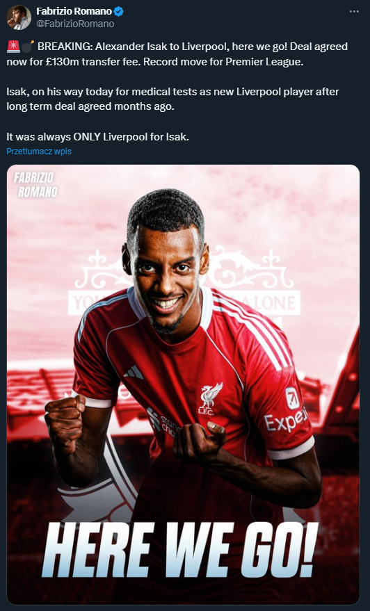 Alexander Isak zmienia klub za 150 mln euro!!!
