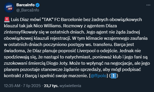 MD: Skrzydłowy powiedział ''TAK'' Barcelonie!
