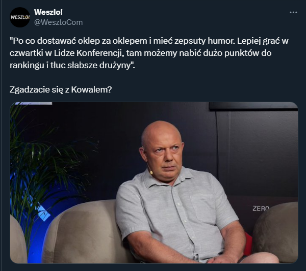 Wojciech Kowalczyk o polskich klubach w europejskich pucharach... :D