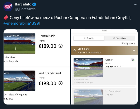 Ceny BILETÓW na mecz Barcelony w Pucharze Gampera...